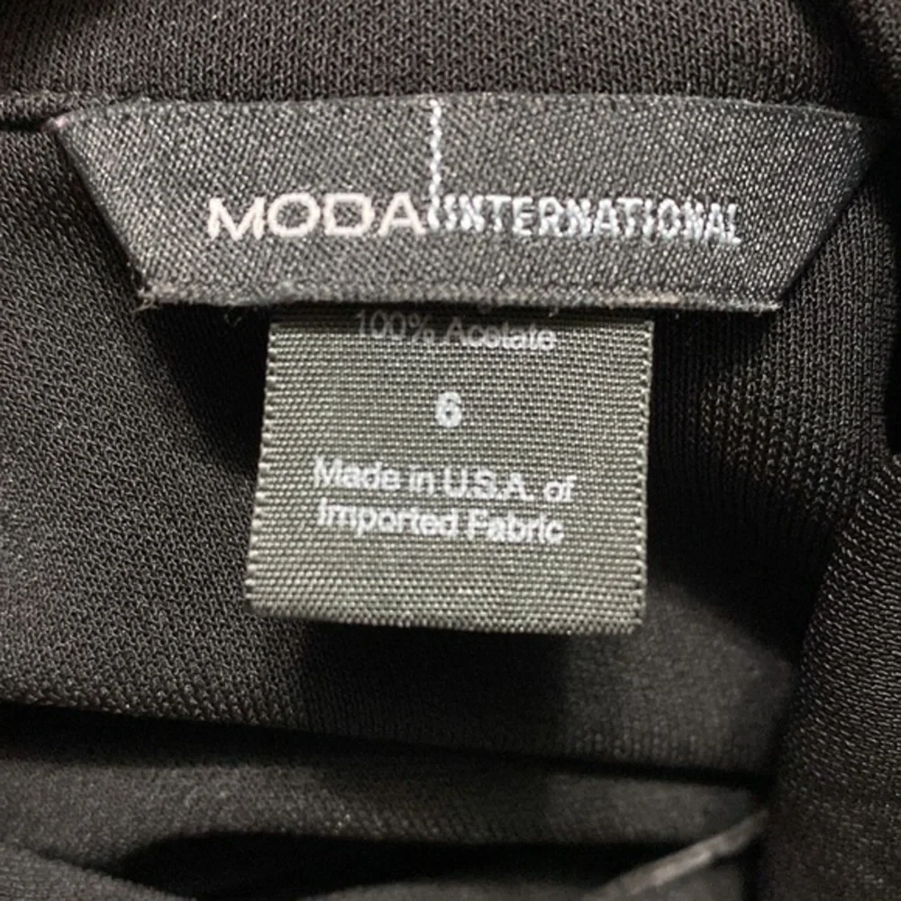 Black Long Sleeve Moda International Wrap Dress,‎ Size 6 - Picture 5 of 6